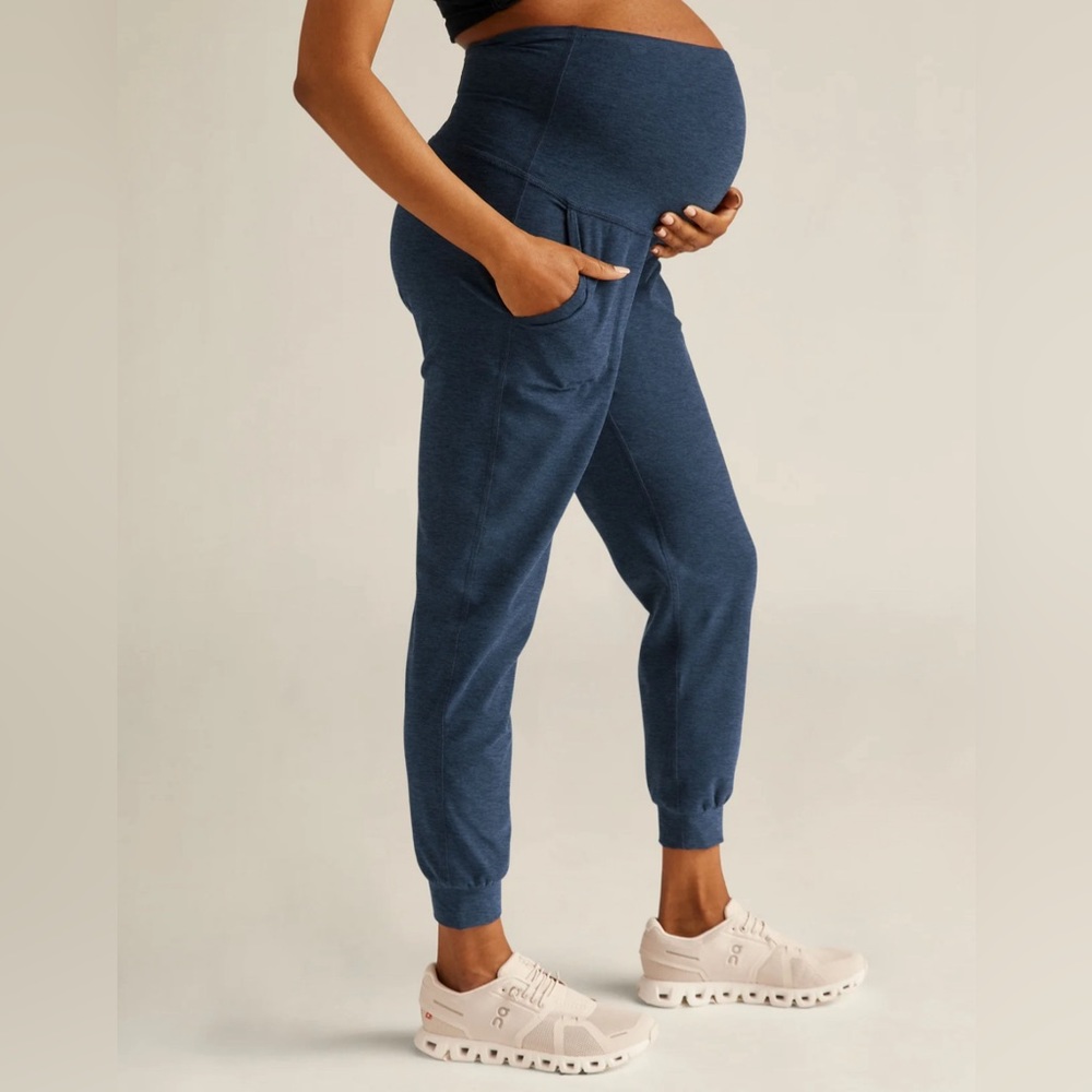 Beyond Yoga Spacedye blue Beyond the Bump Maternity joggers